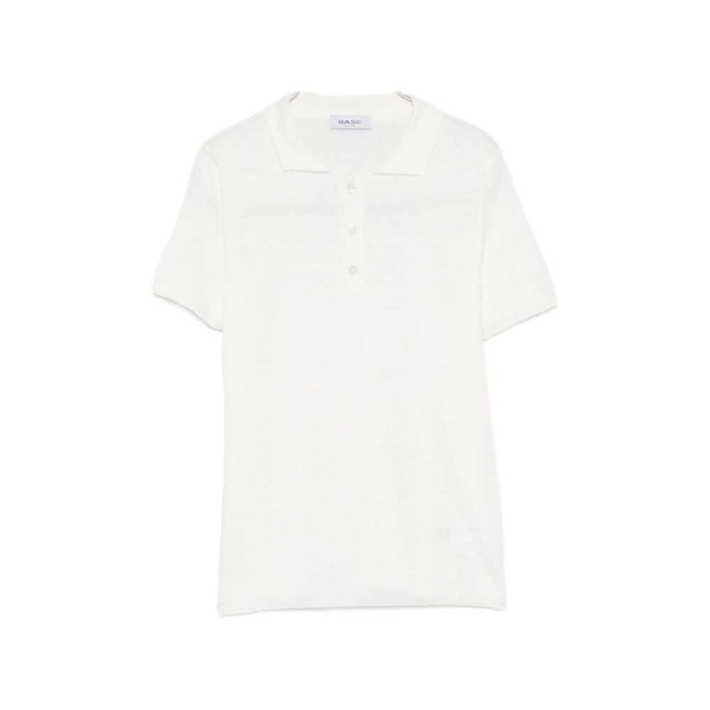 Base Women Linen And Cotton Blend Polo Shirt